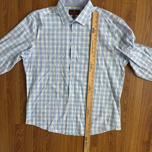 Men’s XXL shirt, blue and white, Neck size 18– 18 1/2 by JamesTattersall - Picture 8 of 9
